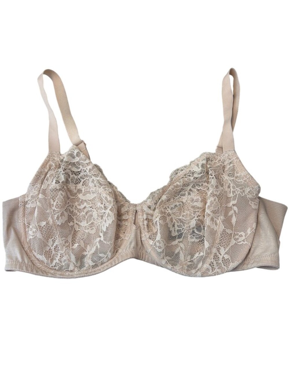 Understance Lace Underwire Bra Champagne 38D Adjustable Straps Back Closure
